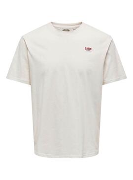 T-Shirt Only and Sons Dawson beige für Herren