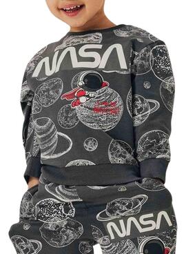 Kapuzenpulli Name It Daim Nasa grau für Jungen