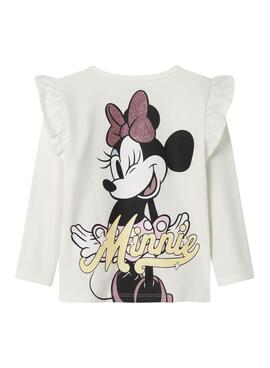 T-Shirt Name It Desire Minnie weiß für Mädchen.