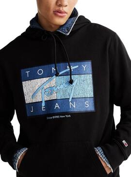 Sudadera Tommy Jeans DNA schwarz für Herren