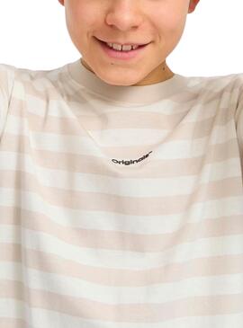 T-Shirt Jack and Jones Vesterbro beige für Kinder