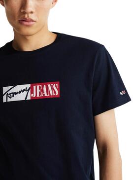 T-Shirt Tommy Jeans Entry Graphic Navy für Herren.