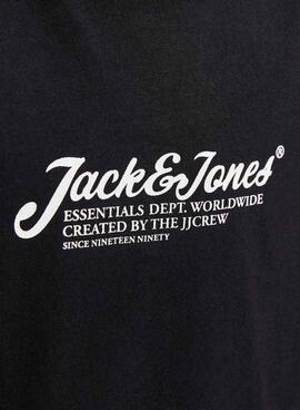 T-shirt Jack and Jones Beau Schwarz für Jungen.