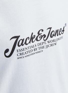 T-shirt Jack and Jones Beau in weiß für Kinder.