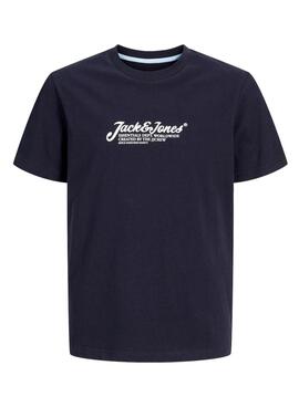 T-Shirt Jack and Jones Beau Marine für Jungen.