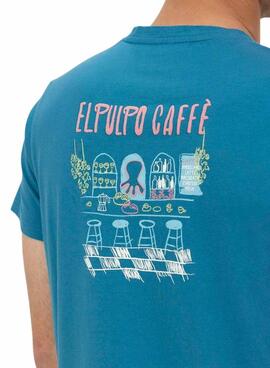 T-Shirt Der Pulpo Kaffeeblau für Herren.