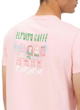 T-Shirt El Pulpo Cafe rosa für Herren