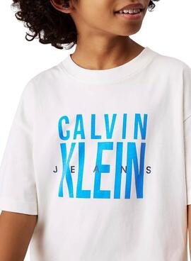 T-shirt Calvin Klein Jeans Bold weiß für Jungen