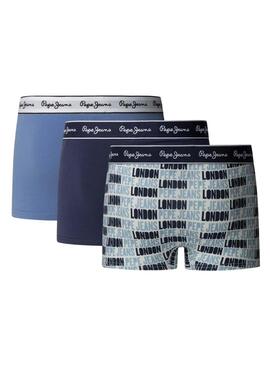 Pack Unterwäsche Pepe Jeans AO Logo blau für Herren.