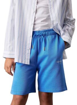 Bermudas Calvin Klein Monogram Relaxed blau.