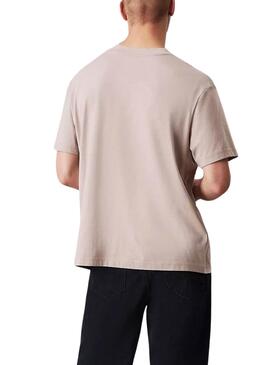 T-Shirt Calvin Klein Texturiertes Beige für Herren.