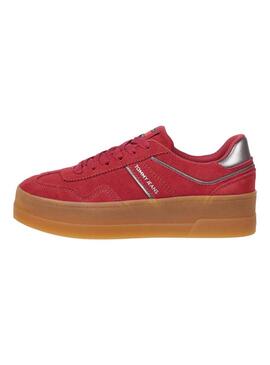 Turnschuhe Tommy Jeans Greenwich Platform rot für Damen