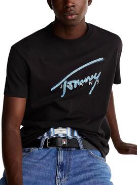 T-Shirt Tommy Jeans Signature Schwarz für Herren