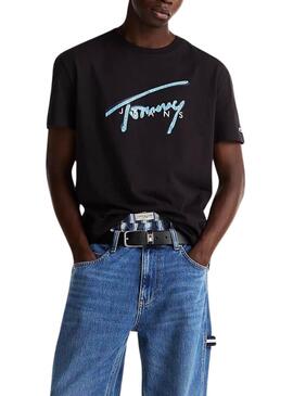 T-Shirt Tommy Jeans Signature Schwarz für Herren