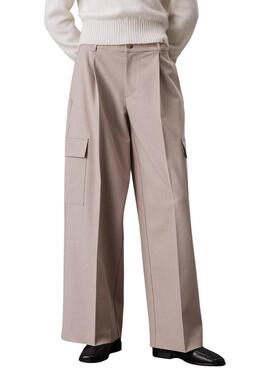 Hose Calvin Klein Jeans Tailored beige für Damen.