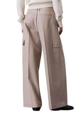 Hose Calvin Klein Jeans Tailored beige für Damen.