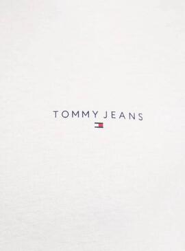 Tommy Jeans Linear Chest-T-Shirt in Beige für Herren.