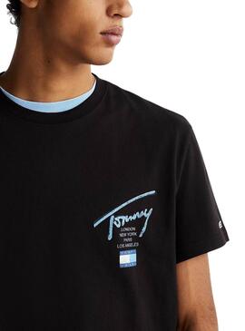 Tommy Jeans Sign City T-Shirt Schwarz für Herren