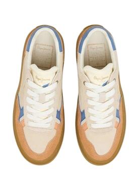 Sneaker Pepe Jeans Travis City beige für Damen.