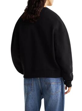 Sweatshirt Tommy Jeans Badge Schwarz für Damen