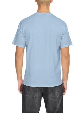 T-Shirt Only and Sons Dawson blau für Herren.