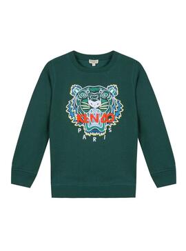 Sweatshirt Kenzo Tiger Grün Für Junge