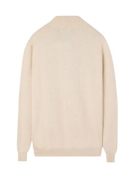 Pullover Silbon Zip beige für Herren.