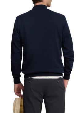 Pullover Silbon Zip Marineblau für Herren