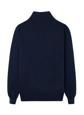 Pullover Silbon Zip Marineblau für Herren