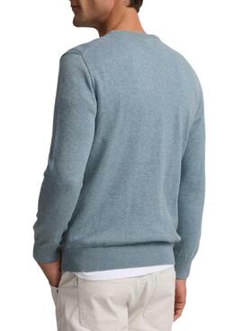 Pullover Silbon Basic blau für Herren