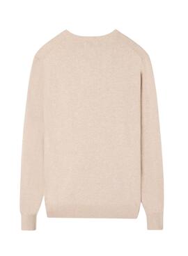 Pullover Silbon V-Ausschnitt beige für Herren