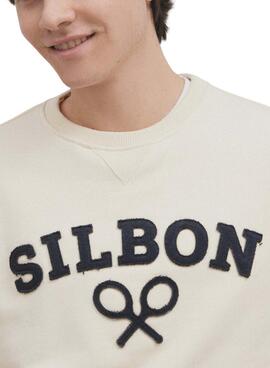 Sweatshirt Silbon Racket beige für Herren