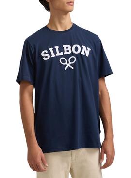 T-Shirt Silbon Schläger Marineblau für Herren