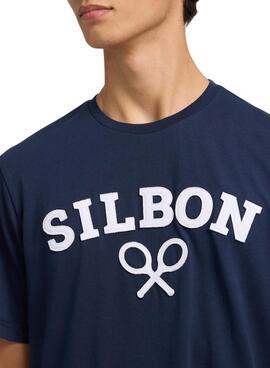 T-Shirt Silbon Schläger Marineblau für Herren