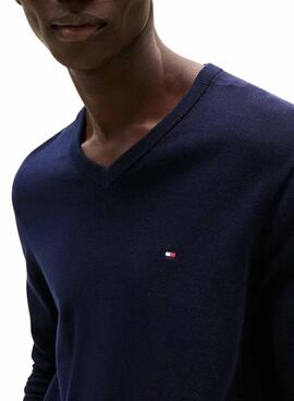 Pullover Tommy Hilfiger Essential Marine für Männer.