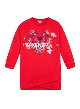 Vestido Kenzo Tiger Rojo Para Niña
