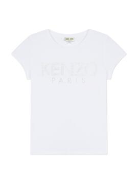 T-Shirt Kenzo Logo JG Weiß Für Mädchen
