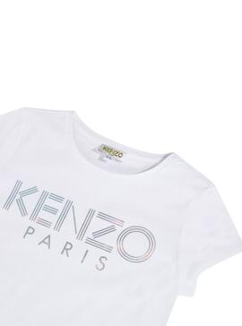 T-Shirt Kenzo Logo JG Weiß Für Mädchen