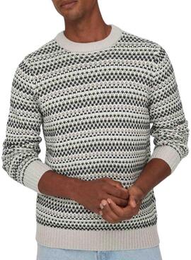 Pullover Only and Sons Musa graues für Herren