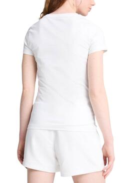 Weiße Puma Slim Fit T-Shirt für Damen.