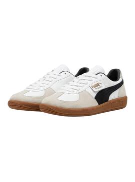 Sneakers Puma Palermo weiß und schwarz für Damen und Herren.