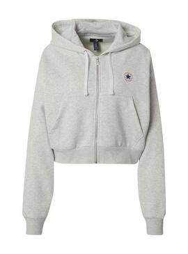 Converse Retro Chuck graue Kapuzenjacke für Damen