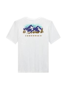 T-shirt Converse Abstract Mountain weiß für Herren