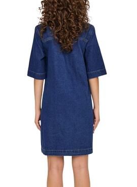 Kleid Only Belle marineblau für Damen