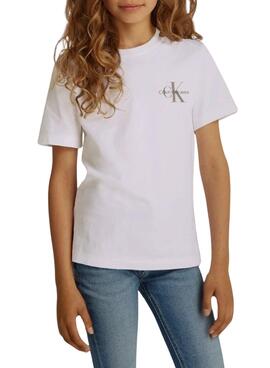 T-Shirt Calvin Klein Brustmonolog weiß