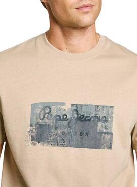 T-Shirt Pepe Jeans Dalter beige für Herren.