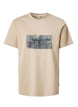 T-Shirt Pepe Jeans Dalter beige für Herren.