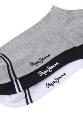 Pepe Jeans Knöchelhohe Dreifarben-Socken für Herren.