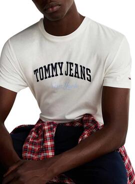 T-shirt Tommy Jeans Varsity Pop weiß für Herren