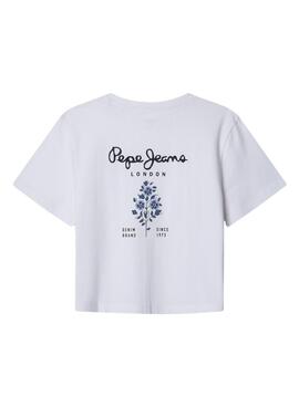 T-Shirt Pepe Jeans Nova weiß für Mädchen.